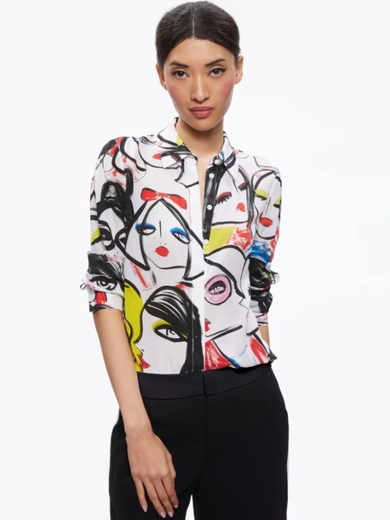 Alice + Olivia Tops - Alice + Olivia Blair Z Willa Silk Top size M